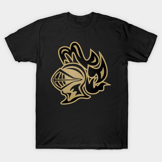 Knights Helmet in Black and Gold T-Shirt by hobrath